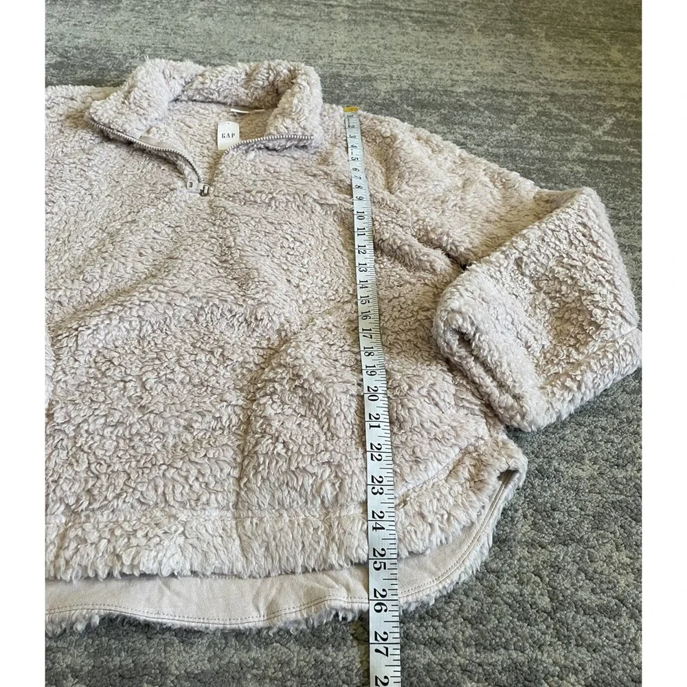 Gap Womens L Jacket Pink Sherpa Pullover 1/4 Zipper Soft Fluffy NWT M9 - Picture 5 of 9